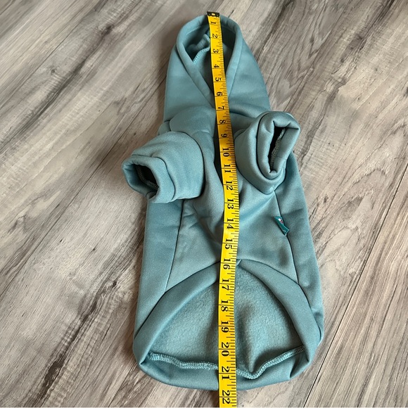 Dog one piece turquoise fleece hoodie.
Size small - Petcircle - Picture 9 of 10